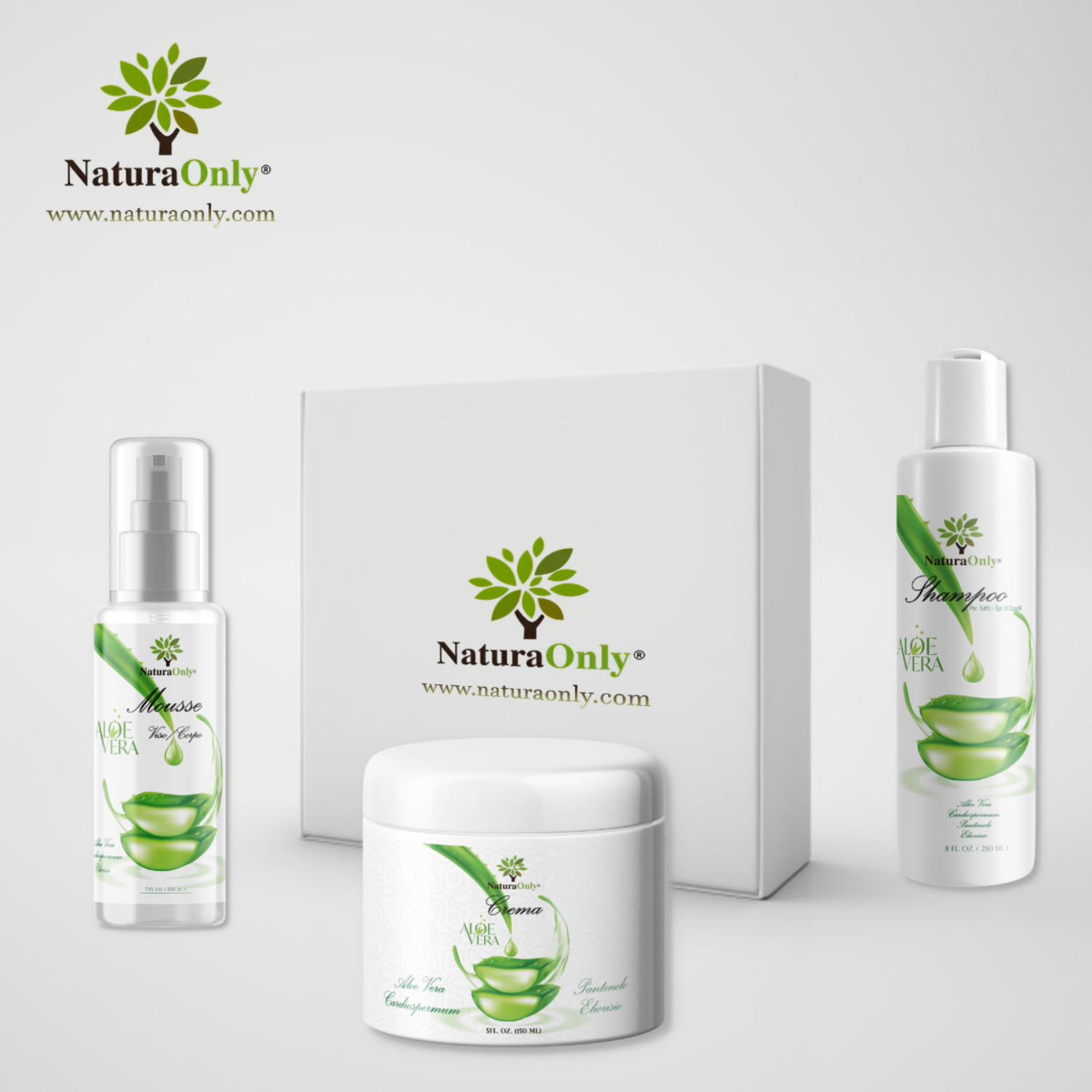 Set shampoo, mousse e crema Aloe Vera - Natura Only